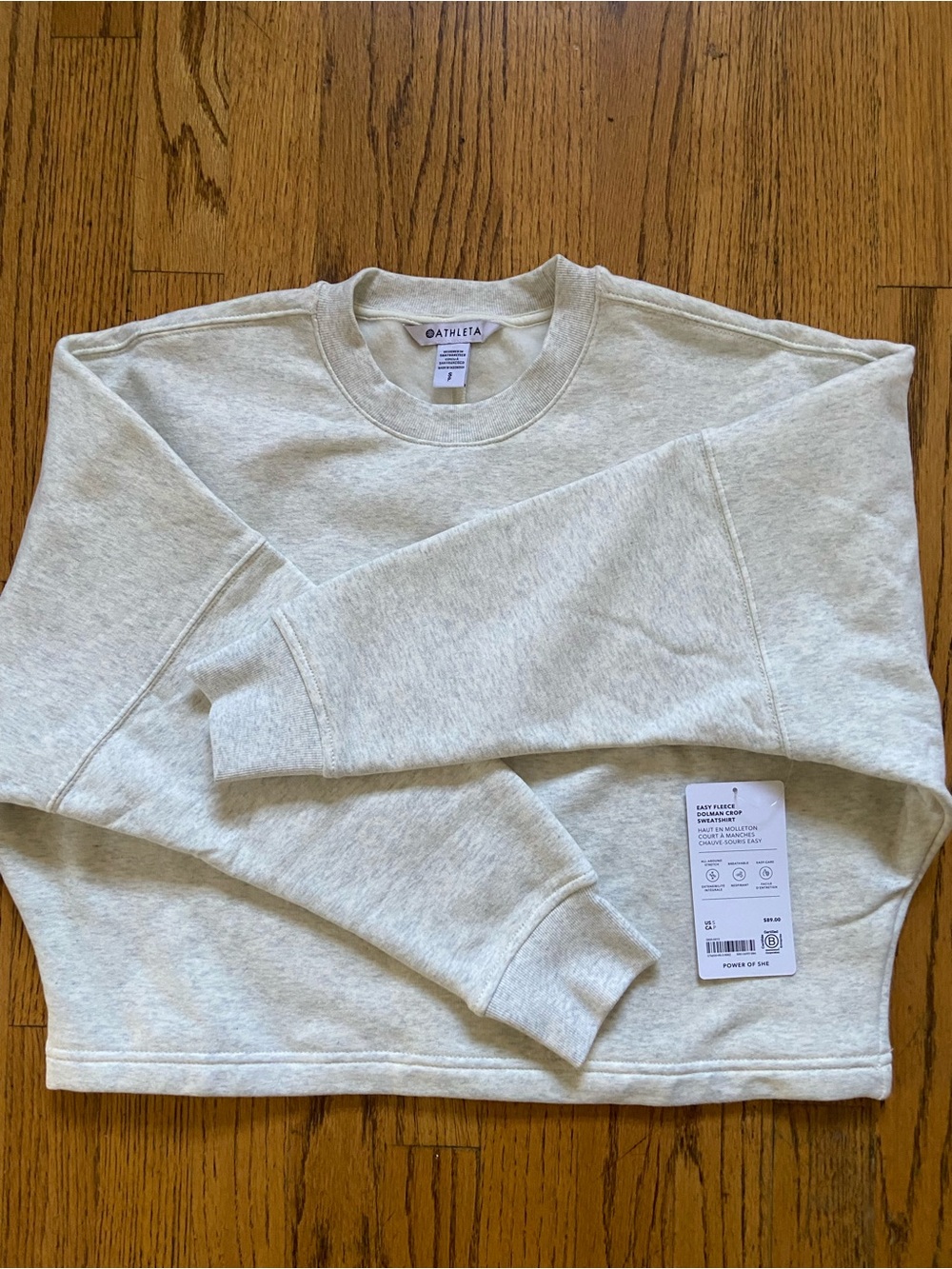 Athleta Easy Fleece Dolman Crop Sweatshirt